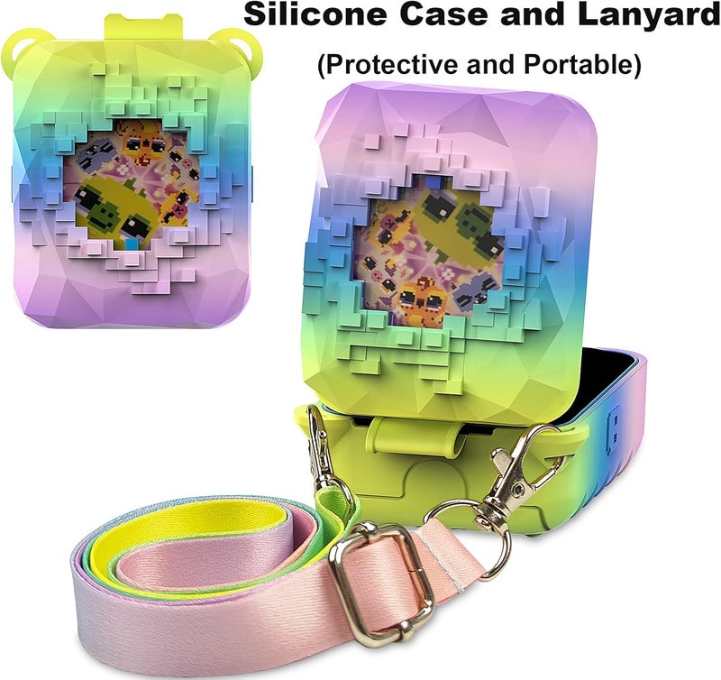 JCHPINE Silicone Cover Case for Bitzee Magicals Interactive Digital Pet and Case, Protective Skin Sleeve for Bitzee Magicals Virtual Electronic Pets Accessories (Rainbow) - Image 4